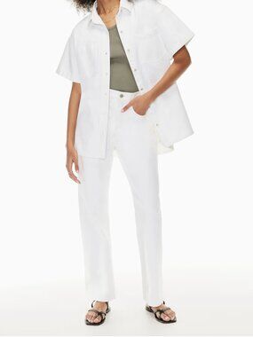 Denim Forum (Aritzia) "The Joni" High-Rise White Jeans, Size 27